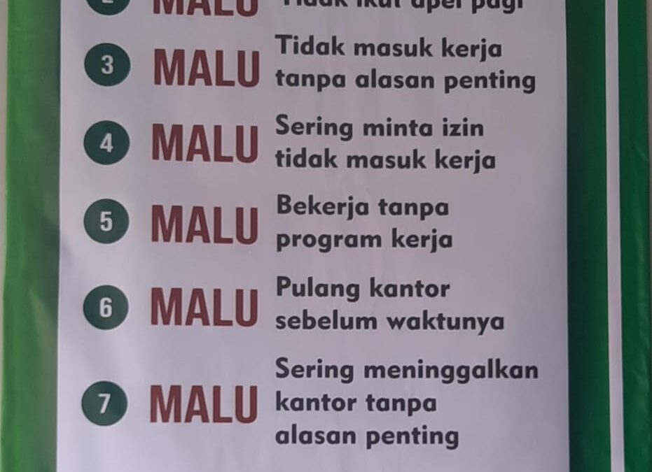 Perkuat Disiplin Kerja, Pemdes Cisuru Terapkan Budaya “10 M”(10 Budaya Malu) bagi Seluruh Perangkat Desa