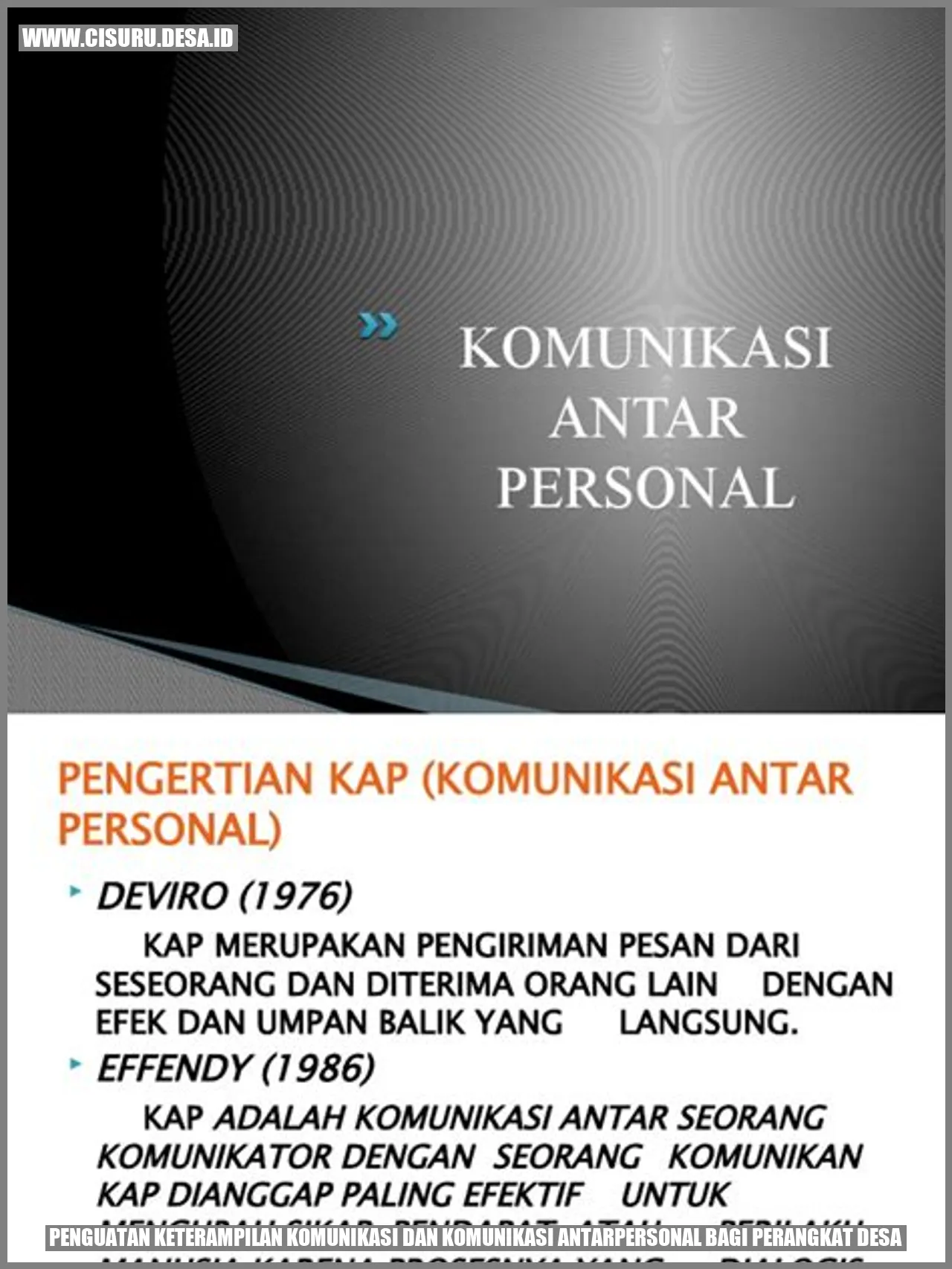 Penguatan Keterampilan Komunikasi dan Komunikasi Antarpersonal bagi Perangkat Desa